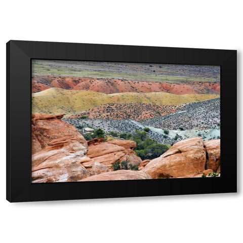 USA, Utah, Arches NP View of Salt Valley Black Modern Wood Framed Art Print with Double Matting by Paulson, Don