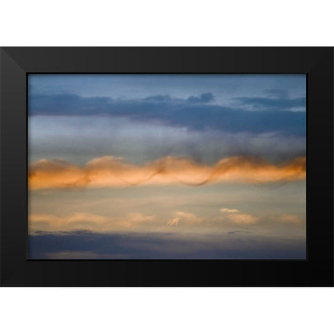 Utah, Arches NP Sunset sky with a spiral cloud Black Modern Wood Framed Art Print by Paulson, Don
