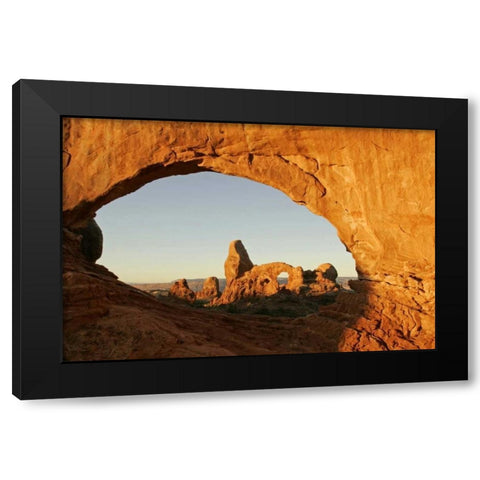UT, Arches NP Turret arch  through North Window Black Modern Wood Framed Art Print by Illg, Cathy and Gordon