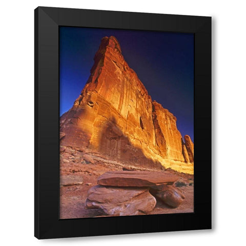 UT, Arches NP Tower of Babel rock formation Black Modern Wood Framed Art Print by Welling, Dave