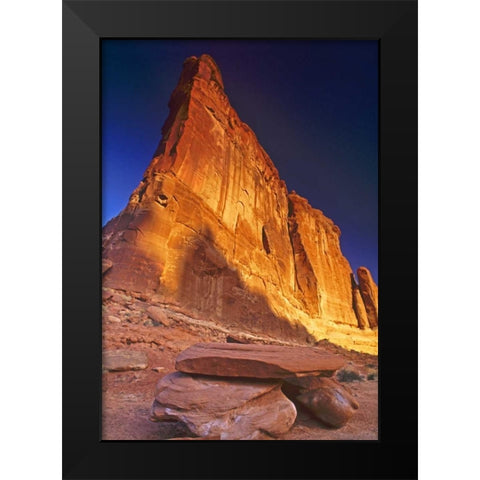 UT, Arches NP Tower of Babel rock formation Black Modern Wood Framed Art Print by Welling, Dave