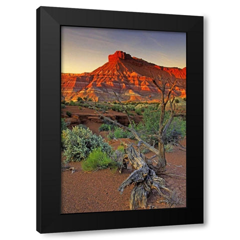 Utah Paria Canyon sandstone formation at sunset Black Modern Wood Framed Art Print with Double Matting by Welling, Dave