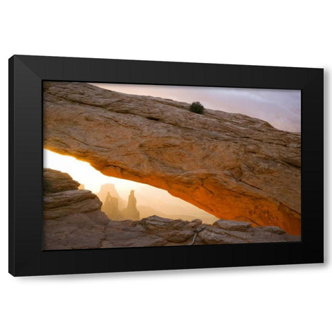 UT, Canyonlands NP Washer Woman through Mesa Arch Black Modern Wood Framed Art Print by Paulson, Don