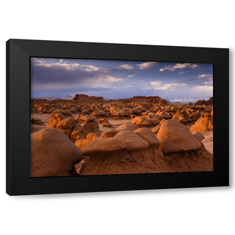USA, Utah View of Goblin Valley SP at sunset Black Modern Wood Framed Art Print with Double Matting by Paulson, Don