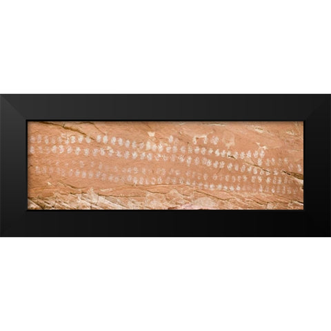 UT, Grand Staircase NM Hundred Hands pictograph Black Modern Wood Framed Art Print by Paulson, Don