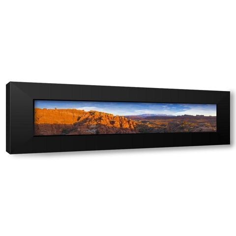 UT, Arches NP Sunset at Fiery Furnace Overlook Black Modern Wood Framed Art Print with Double Matting by Lord, Fred