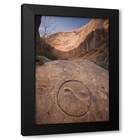 UT, Horseshoe Canyon The Chinese Yin-Yang symbol Black Modern Wood Framed Art Print with Double Matting by Paulson, Don