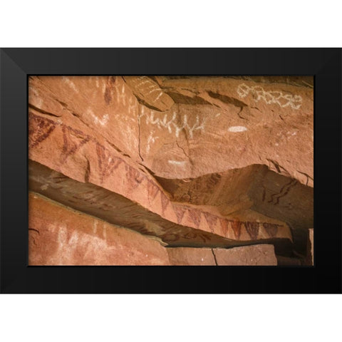 UT, Canyonlands NP Ancient pictographs Black Modern Wood Framed Art Print by Paulson, Don