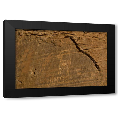 UT, Monument Valley Ancient petroglyphs Black Modern Wood Framed Art Print with Double Matting by Rotenberg, Nancy