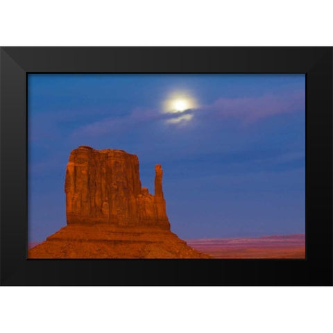 UT, Monument Valley Mittens formation at sunset Black Modern Wood Framed Art Print by Rotenberg, Nancy
