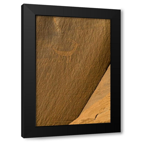 UT, Monument Valley Ancient petroglyphs Black Modern Wood Framed Art Print with Double Matting by Rotenberg, Nancy