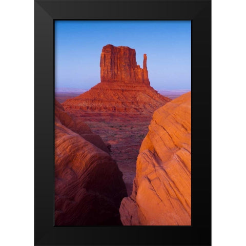 UT, Sunset on Mitten Buttes at Monument Valley Black Modern Wood Framed Art Print by Rotenberg, Nancy