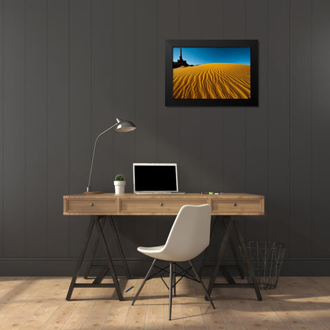 Utah, Monument Valley Totem Pole formations Black Modern Wood Framed Art Print by Rotenberg, Nancy