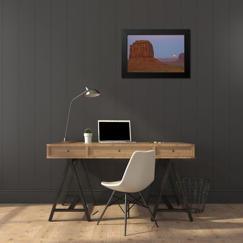UT, Full moon rising over Monument Valley Black Modern Wood Framed Art Print by Illg, Cathy and Gordon
