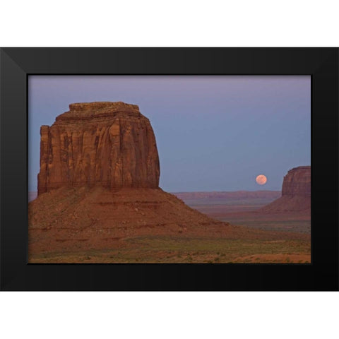 UT, Full moon rising over Monument Valley Black Modern Wood Framed Art Print by Illg, Cathy and Gordon