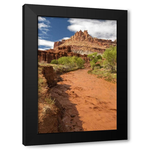 UT, Capitol Reef NP Fremont River after rain Black Modern Wood Framed Art Print by Welling, Dave
