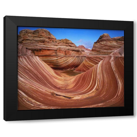 Utah, Paria Canyon The Wave formation, sandstone Black Modern Wood Framed Art Print with Double Matting by Flaherty, Dennis
