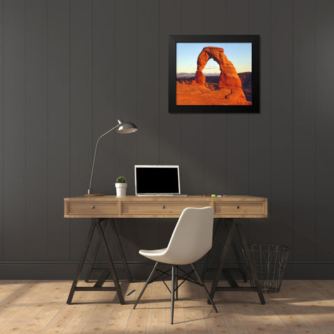 USA, Utah, Arches NP Delicate Arch at sunset Black Modern Wood Framed Art Print by Talbot Frank, Christopher