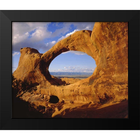 Utah, Arches NP Double O Arch Black Modern Wood Framed Art Print by Talbot Frank, Christopher