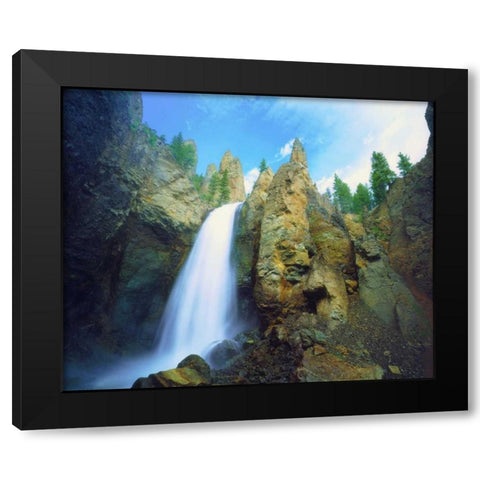 UT, Bryce Canyon Waterfall carving the sandstone Black Modern Wood Framed Art Print with Double Matting by Talbot Frank, Christopher