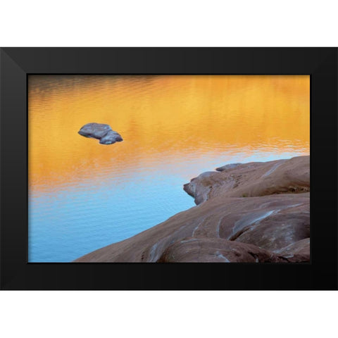 USA, Utah Reflection in Lake Powell Black Modern Wood Framed Art Print by Paulson, Don