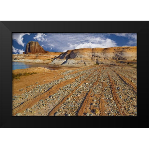 Utah, Glen Canyon Pattern in sandstone formation Black Modern Wood Framed Art Print by Paulson, Don