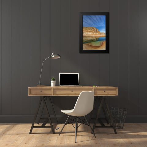 Utah, Glen Canyon Reflections in pool of water Black Modern Wood Framed Art Print by Paulson, Don