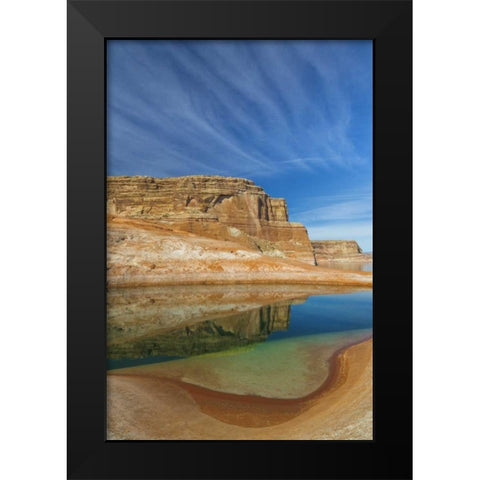 Utah, Glen Canyon Reflections in pool of water Black Modern Wood Framed Art Print by Paulson, Don