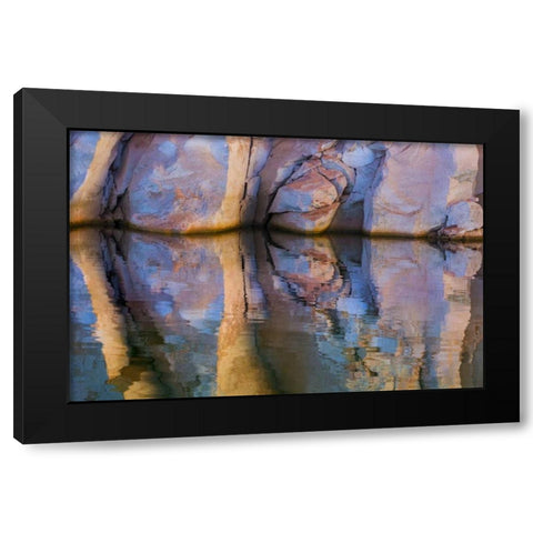 Utah, Glen Canyon Abstract reflection sandstone Black Modern Wood Framed Art Print with Double Matting by Paulson, Don