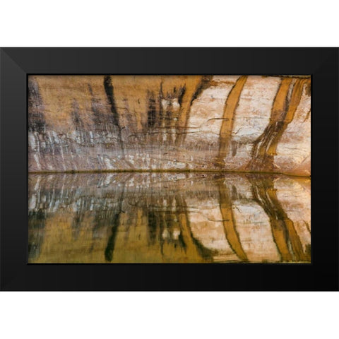 Utah, Glen Canyon Abstract reflection sandstone Black Modern Wood Framed Art Print by Paulson, Don