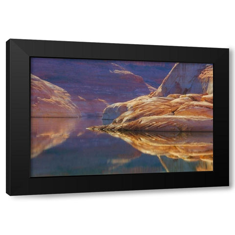 Utah, Glen Canyon Abstract reflection sandstone Black Modern Wood Framed Art Print with Double Matting by Paulson, Don