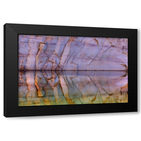 Utah, Glen Canyon Abstract reflection sandstone Black Modern Wood Framed Art Print by Paulson, Don