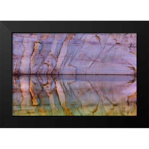 Utah, Glen Canyon Abstract reflection sandstone Black Modern Wood Framed Art Print by Paulson, Don