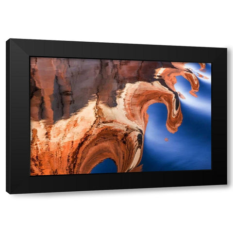 Utah, Glen Canyon Reflection in Lake Powell Black Modern Wood Framed Art Print by Paulson, Don