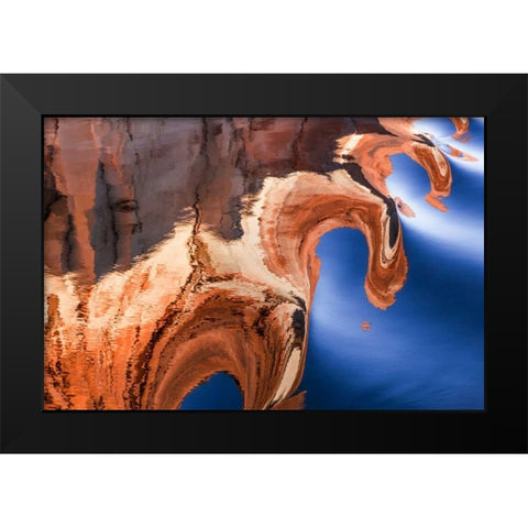 Utah, Glen Canyon Reflection in Lake Powell Black Modern Wood Framed Art Print by Paulson, Don