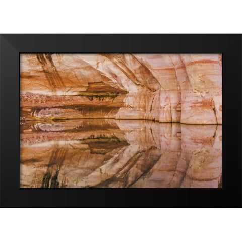 Utah, Glen Canyon Abstract reflection sandstone Black Modern Wood Framed Art Print by Paulson, Don