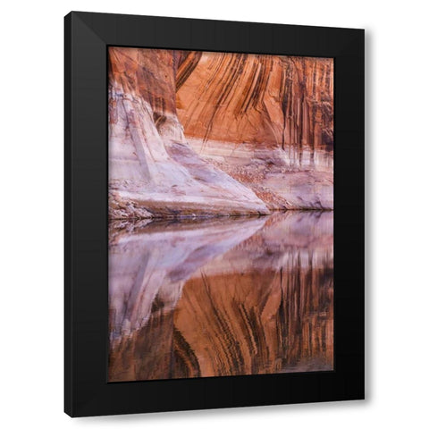 Utah, Glen Canyon Abstract reflection sandstone Black Modern Wood Framed Art Print by Paulson, Don