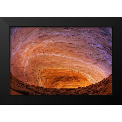 UT, Glen Canyon Sandstone of Fifty mile Canyon Black Modern Wood Framed Art Print by Paulson, Don