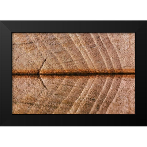 Utah, Glen Canyon Abstract reflection sandstone Black Modern Wood Framed Art Print by Paulson, Don