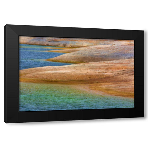Utah, Glen Canyon Rocky shoreline of Lake Powell Black Modern Wood Framed Art Print with Double Matting by Paulson, Don