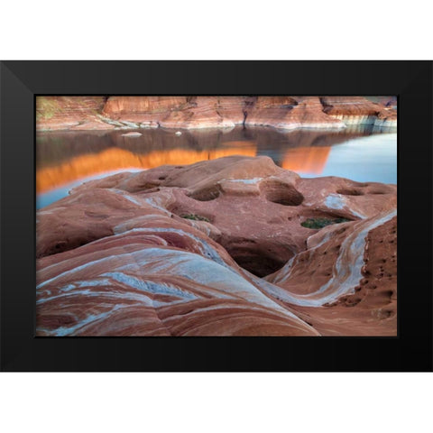 Utah Weathering Pit Ridge at Lake Powell Black Modern Wood Framed Art Print by Paulson, Don