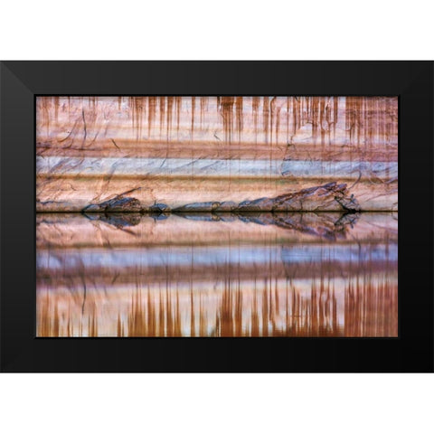 Utah, Glen Canyon Abstract reflection sandstone Black Modern Wood Framed Art Print by Paulson, Don
