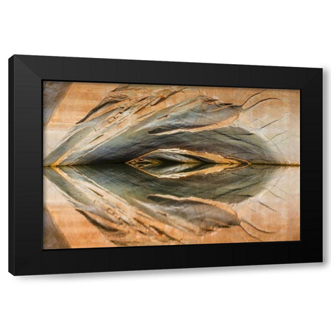 Utah, Glen Canyon Abstract reflection sandstone Black Modern Wood Framed Art Print with Double Matting by Paulson, Don