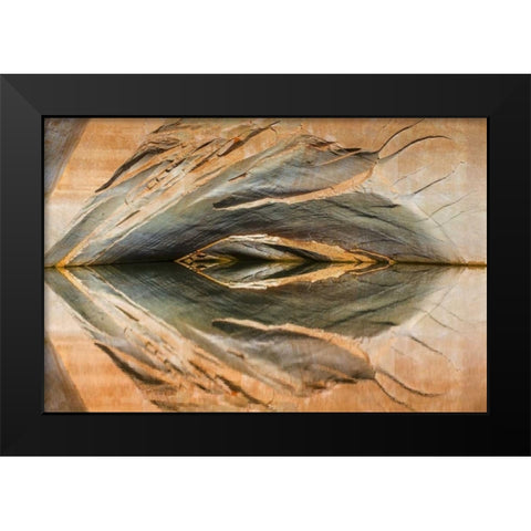 Utah, Glen Canyon Abstract reflection sandstone Black Modern Wood Framed Art Print by Paulson, Don