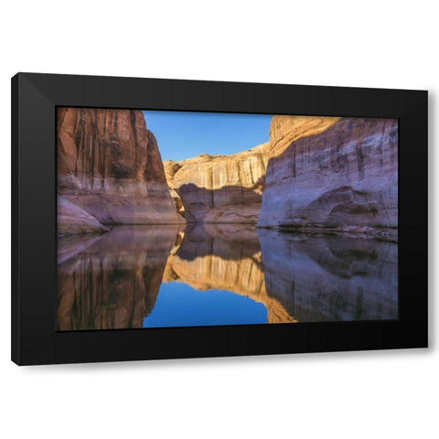 Utah, Glen Canyon Abstract reflection sandstone Black Modern Wood Framed Art Print with Double Matting by Paulson, Don