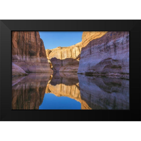Utah, Glen Canyon Abstract reflection sandstone Black Modern Wood Framed Art Print by Paulson, Don