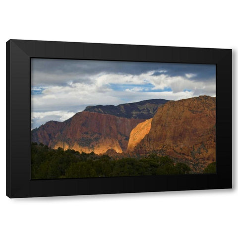 USA, Utah, Zion NP Late light on Kolob Canyon Black Modern Wood Framed Art Print by Rotenberg, Nancy