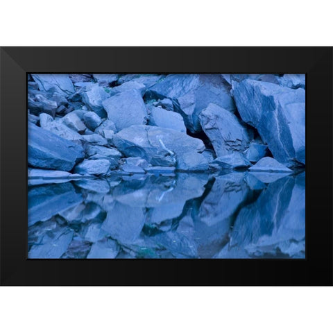 UT, Zion NP Reflection in Upper Emerald Pool Black Modern Wood Framed Art Print by Bush, Marie