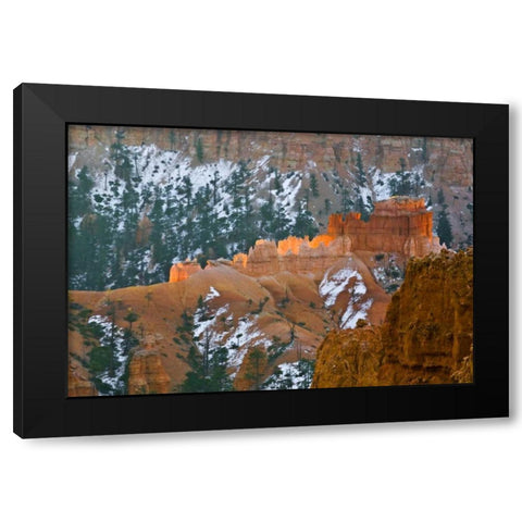 Utah Snowy hoodoo formations in Bryce Canyon NP Black Modern Wood Framed Art Print with Double Matting by Rotenberg, Nancy