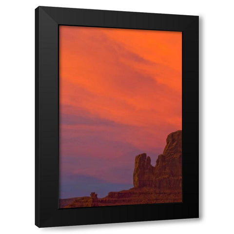 UT, Monument Valley Landscape at sunset Black Modern Wood Framed Art Print by Rotenberg, Nancy